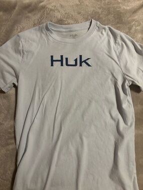 Huk Light Blue Short Sleeve Tee with Navy Logo